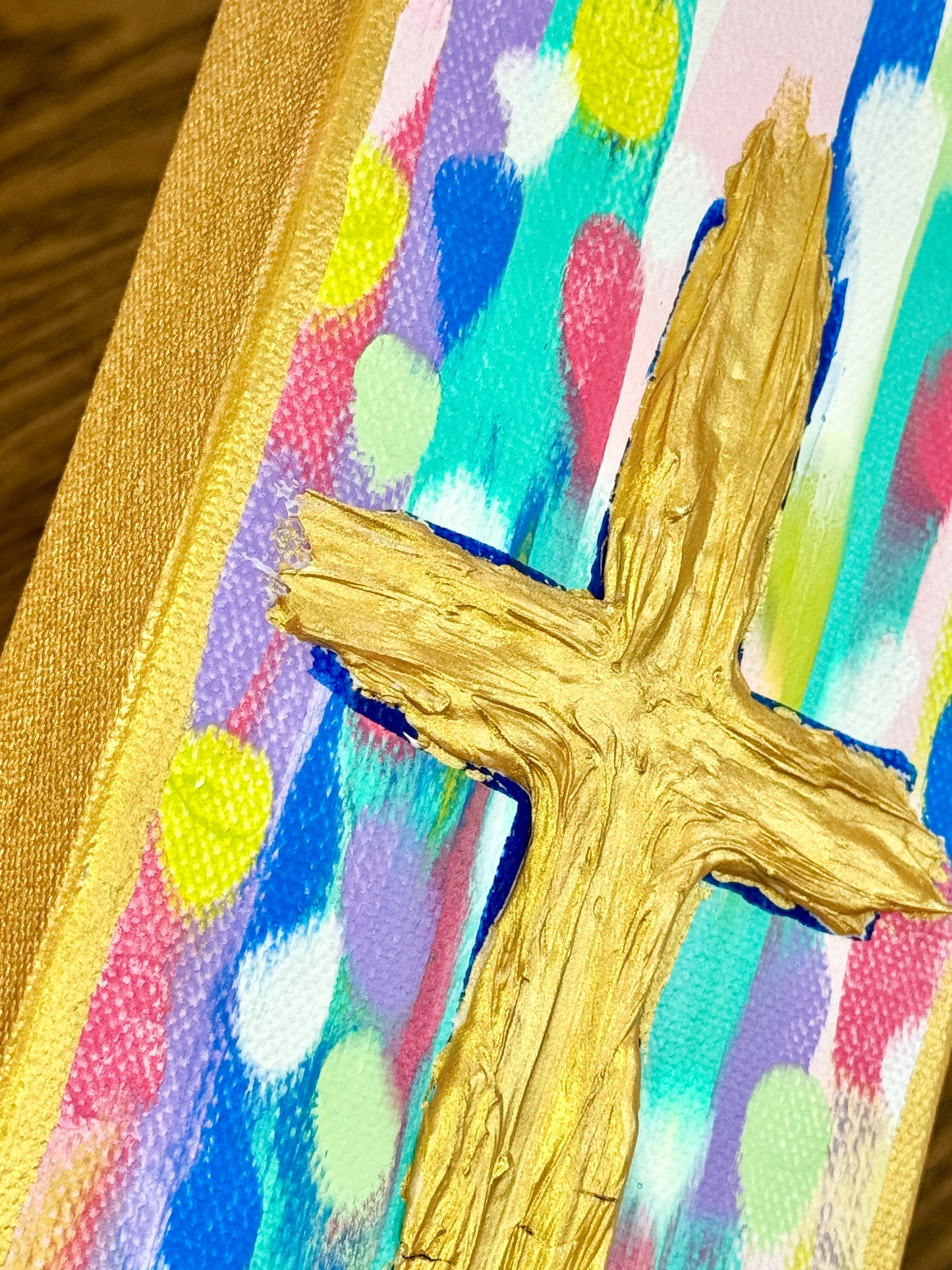 textured prayer cross canvas